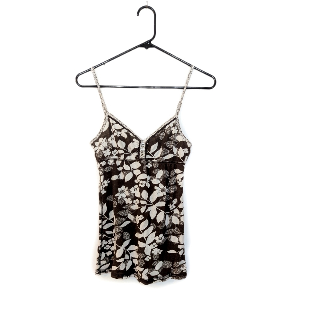 Vintage Y2K Abercrombie & Fitch Floral Babydoll Spaghetti Strap Tank Top